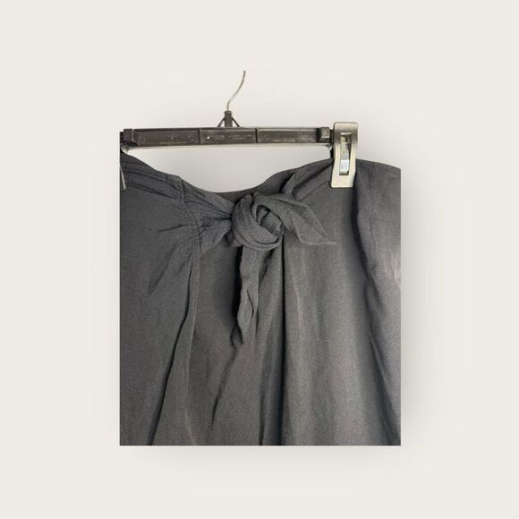Reformation Wrap Flowy Midi Skirt Black Viscose/Rayon Size Small - Picture 4 of 6